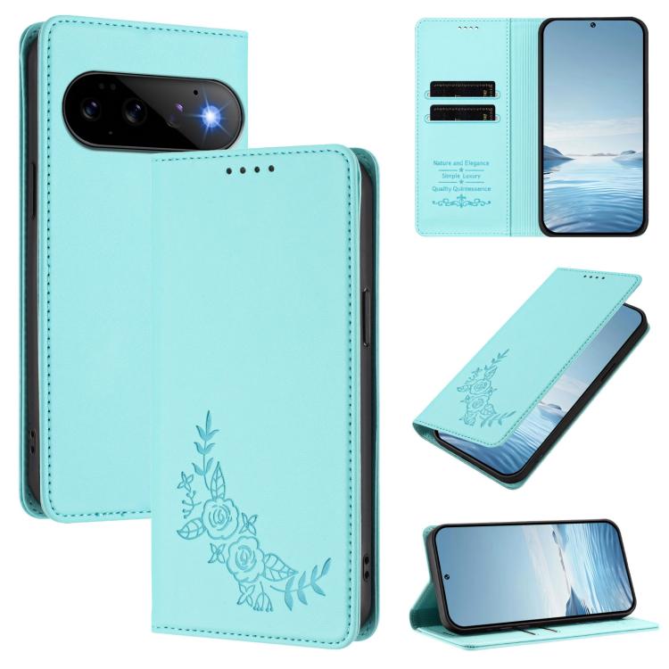 Peony Embossed Magnetic RFID Vegan Leather Phone Case, For Google Pixel 11 Pro XL, For Google Pixel 11 Pro / 11, For Google Pixel 10a, For Google Pixel 10 Pro XL / 9 Pro XL, For Google Pixel 10 / 10 Pro / 9 / 9 Pro, For Google Pixel 9a                 ...