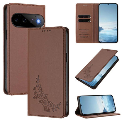 Peony Embossed Magnetic RFID Vegan Leather Phone Case, For Google Pixel 11 Pro XL, For Google Pixel 11 Pro / 11, For Google Pixel 10a, For Google Pixel 10 Pro XL / 9 Pro XL, For Google Pixel 10 / 10 Pro / 9 / 9 Pro, For Google Pixel 9a                 ...
