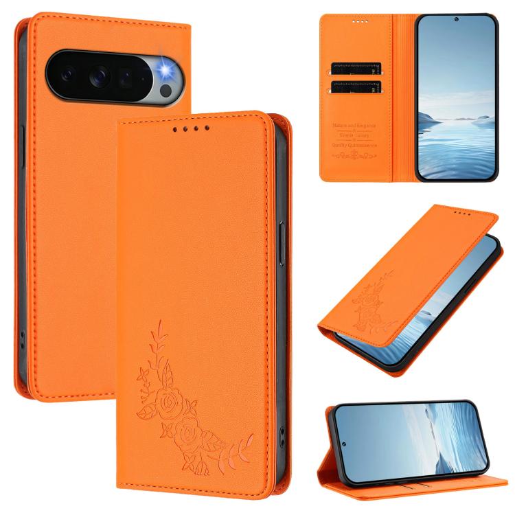 Peony Embossed Magnetic RFID Vegan Leather Phone Case, For Google Pixel 11 Pro XL, For Google Pixel 11 Pro / 11, For Google Pixel 10a, For Google Pixel 10 Pro XL / 9 Pro XL, For Google Pixel 10 / 10 Pro / 9 / 9 Pro, For Google Pixel 9a                 ...