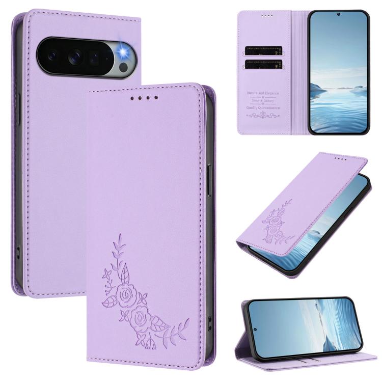 Peony Embossed Magnetic RFID Vegan Leather Phone Case, For Google Pixel 11 Pro XL, For Google Pixel 11 Pro / 11, For Google Pixel 10a, For Google Pixel 10 Pro XL / 9 Pro XL, For Google Pixel 10 / 10 Pro / 9 / 9 Pro, For Google Pixel 9a                 ...