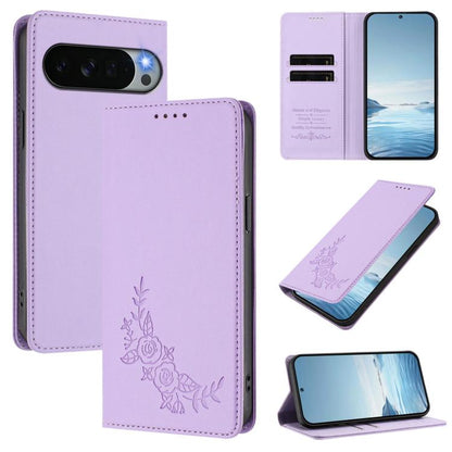 Peony Embossed Magnetic RFID Vegan Leather Phone Case, For Google Pixel 11 Pro XL, For Google Pixel 11 Pro / 11, For Google Pixel 10a, For Google Pixel 10 Pro XL / 9 Pro XL, For Google Pixel 10 / 10 Pro / 9 / 9 Pro, For Google Pixel 9a                 ...
