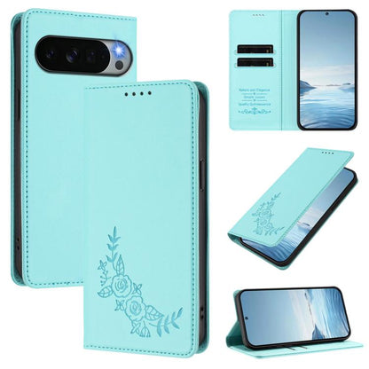 Peony Embossed Magnetic RFID Vegan Leather Phone Case, For Google Pixel 11 Pro XL, For Google Pixel 11 Pro / 11, For Google Pixel 10a, For Google Pixel 10 Pro XL / 9 Pro XL, For Google Pixel 10 / 10 Pro / 9 / 9 Pro, For Google Pixel 9a                 ...