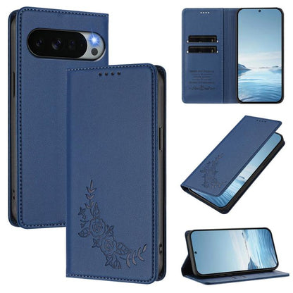 Peony Embossed Magnetic RFID Vegan Leather Phone Case, For Google Pixel 11 Pro XL, For Google Pixel 11 Pro / 11, For Google Pixel 10a, For Google Pixel 10 Pro XL / 9 Pro XL, For Google Pixel 10 / 10 Pro / 9 / 9 Pro, For Google Pixel 9a                 ...