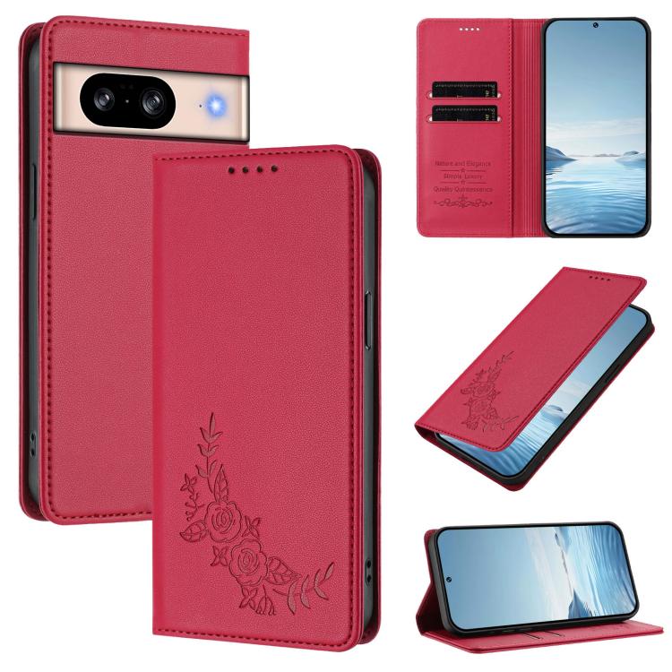 Peony Embossed Magnetic RFID Vegan Leather Phone Case, For Google Pixel 11 Pro XL, For Google Pixel 11 Pro / 11, For Google Pixel 10a, For Google Pixel 10 Pro XL / 9 Pro XL, For Google Pixel 10 / 10 Pro / 9 / 9 Pro, For Google Pixel 9a                 ...