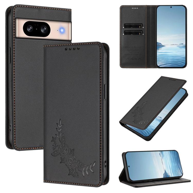 Peony Embossed Magnetic RFID Vegan Leather Phone Case, For Google Pixel 11 Pro XL, For Google Pixel 11 Pro / 11, For Google Pixel 10a, For Google Pixel 10 Pro XL / 9 Pro XL, For Google Pixel 10 / 10 Pro / 9 / 9 Pro, For Google Pixel 9a                 ...