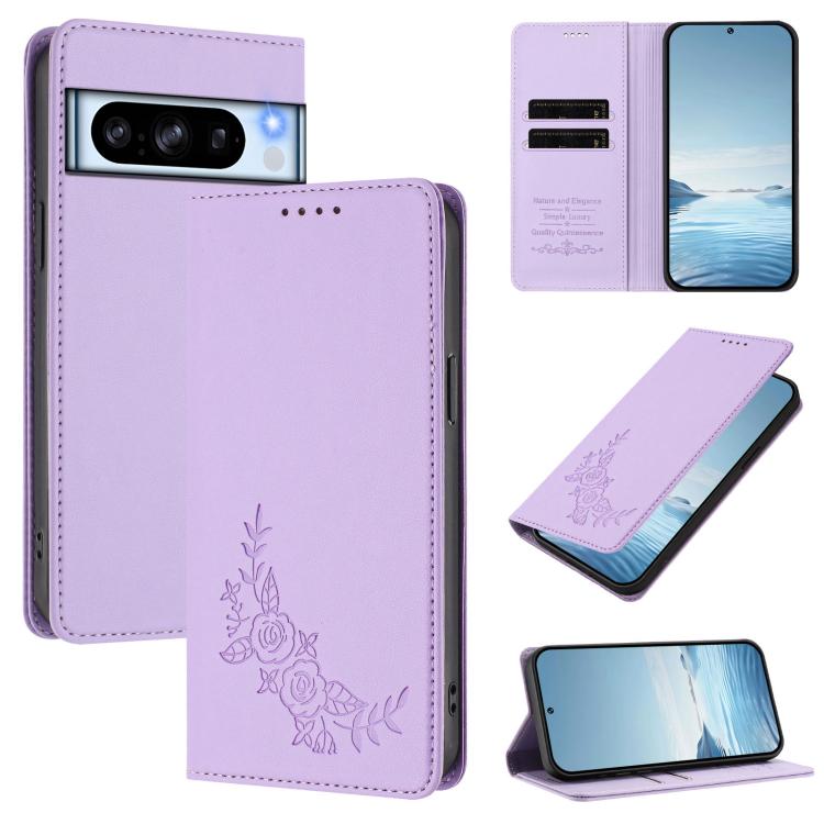 Peony Embossed Magnetic RFID Vegan Leather Phone Case, For Google Pixel 11 Pro XL, For Google Pixel 11 Pro / 11, For Google Pixel 10a, For Google Pixel 10 Pro XL / 9 Pro XL, For Google Pixel 10 / 10 Pro / 9 / 9 Pro, For Google Pixel 9a                 ...