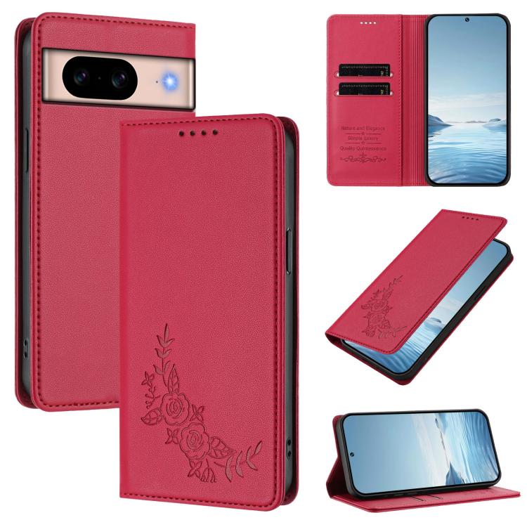 Peony Embossed Magnetic RFID Vegan Leather Phone Case, For Google Pixel 11 Pro XL, For Google Pixel 11 Pro / 11, For Google Pixel 10a, For Google Pixel 10 Pro XL / 9 Pro XL, For Google Pixel 10 / 10 Pro / 9 / 9 Pro, For Google Pixel 9a                 ...
