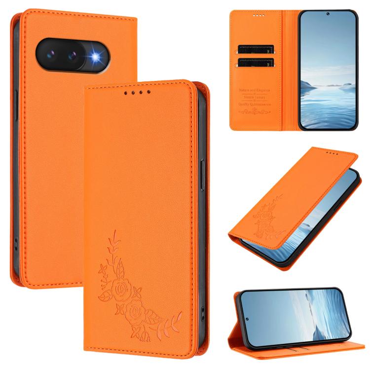 Peony Embossed Magnetic RFID Vegan Leather Phone Case, For Google Pixel 11 Pro XL, For Google Pixel 11 Pro / 11, For Google Pixel 10a, For Google Pixel 10 Pro XL / 9 Pro XL, For Google Pixel 10 / 10 Pro / 9 / 9 Pro, For Google Pixel 9a                 ...
