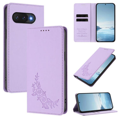 Peony Embossed Magnetic RFID Vegan Leather Phone Case, For Google Pixel 11 Pro XL, For Google Pixel 11 Pro / 11, For Google Pixel 10a, For Google Pixel 10 Pro XL / 9 Pro XL, For Google Pixel 10 / 10 Pro / 9 / 9 Pro, For Google Pixel 9a                 ...