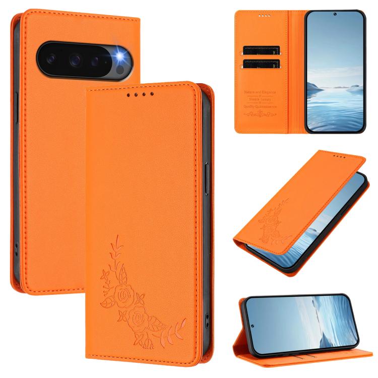 Peony Embossed Magnetic RFID Vegan Leather Phone Case, For Google Pixel 11 Pro XL, For Google Pixel 11 Pro / 11, For Google Pixel 10a, For Google Pixel 10 Pro XL / 9 Pro XL, For Google Pixel 10 / 10 Pro / 9 / 9 Pro, For Google Pixel 9a                 ...