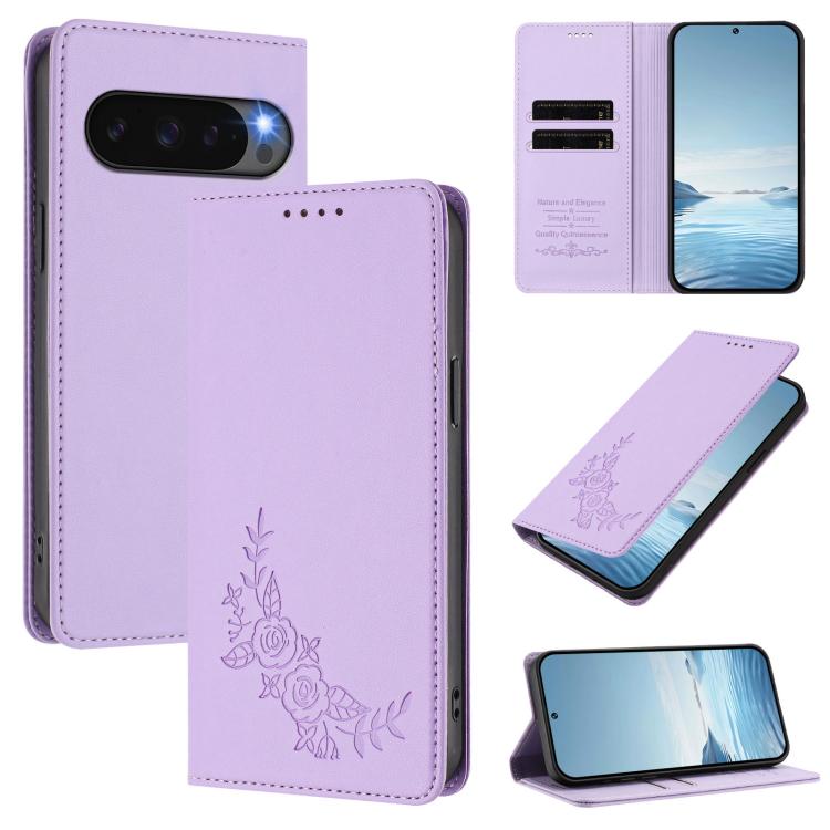 Peony Embossed Magnetic RFID Vegan Leather Phone Case, For Google Pixel 11 Pro XL, For Google Pixel 11 Pro / 11, For Google Pixel 10a, For Google Pixel 10 Pro XL / 9 Pro XL, For Google Pixel 10 / 10 Pro / 9 / 9 Pro, For Google Pixel 9a                 ...