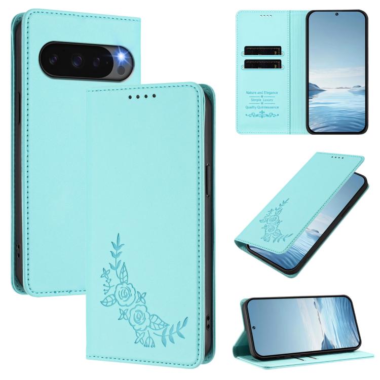Peony Embossed Magnetic RFID Vegan Leather Phone Case, For Google Pixel 11 Pro XL, For Google Pixel 11 Pro / 11, For Google Pixel 10a, For Google Pixel 10 Pro XL / 9 Pro XL, For Google Pixel 10 / 10 Pro / 9 / 9 Pro, For Google Pixel 9a                 ...