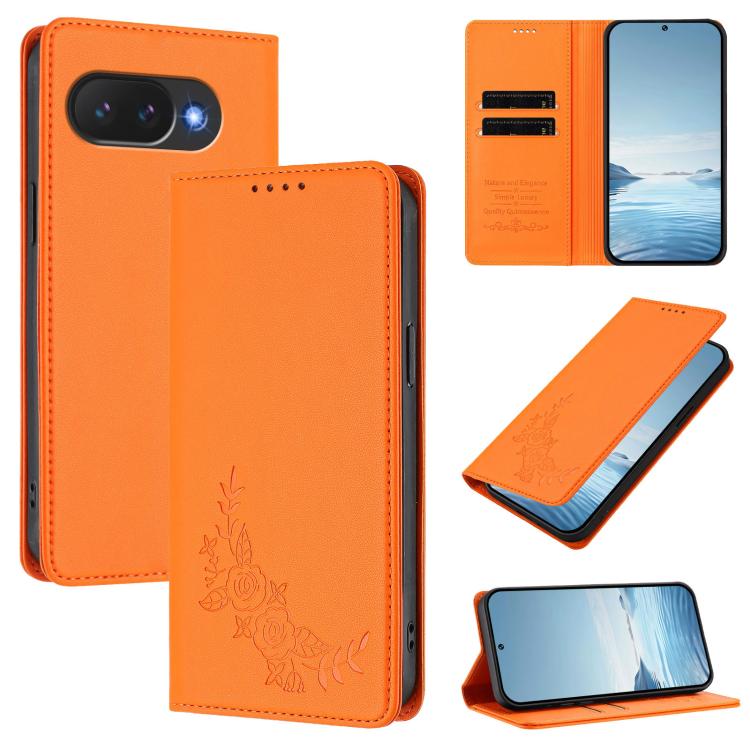 Peony Embossed Magnetic RFID Vegan Leather Phone Case, For Google Pixel 11 Pro XL, For Google Pixel 11 Pro / 11, For Google Pixel 10a, For Google Pixel 10 Pro XL / 9 Pro XL, For Google Pixel 10 / 10 Pro / 9 / 9 Pro, For Google Pixel 9a                 ...