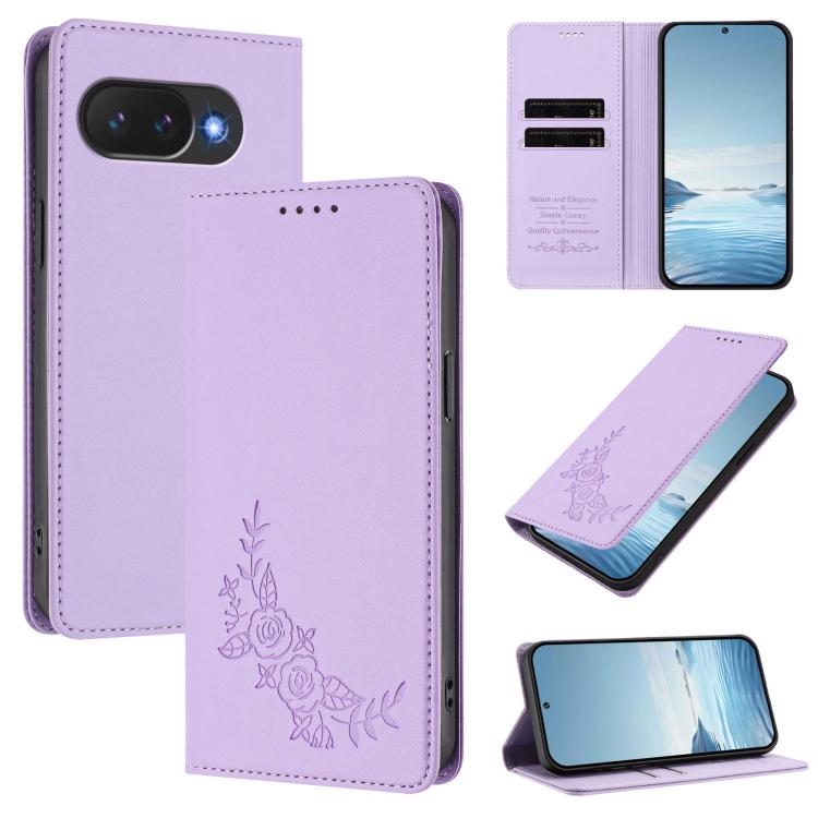 Peony Embossed Magnetic RFID Vegan Leather Phone Case, For Google Pixel 11 Pro XL, For Google Pixel 11 Pro / 11, For Google Pixel 10a, For Google Pixel 10 Pro XL / 9 Pro XL, For Google Pixel 10 / 10 Pro / 9 / 9 Pro, For Google Pixel 9a                 ...