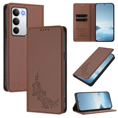 Peony Embossed Magnetic RFID Vegan Leather Phone Case, For Realme C71 India / Note 70 / Note 70T 4G, For Realme C85 Pro 4G, For Realme P4 Pro 5G, For Realme P4 5G, For Realme 15T 5G, For Realme C63 4G / C61 / C61 India / Note 60                        ...