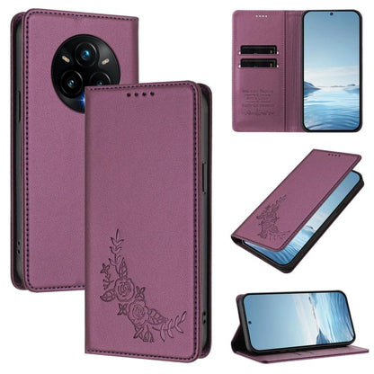 Peony Embossed Magnetic RFID Vegan Leather Phone Case, For Realme C75 5G / V70 / 14x Global, For Realme 14 Pro 5G India / Narzo 80 Pro, For Realme C75 4G / Narzo 80x / 14x India, For Realme 14 / 14T 5G / P3 5G, For Realme P3 Ultra 5G, For Realme P3 Pro...