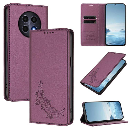 Peony Embossed Magnetic RFID Vegan Leather Phone Case, For Realme 13 5G / 12 5G / 12x / 12x India, For Realme 13+, For Realme 13 4G / 12 4G / 12+ / Narzo 70 / P1, For Realme 13 Pro / 13 Pro+, For Realme GT 6 / GT 6T, For Realme C67 4G / 12 Lite