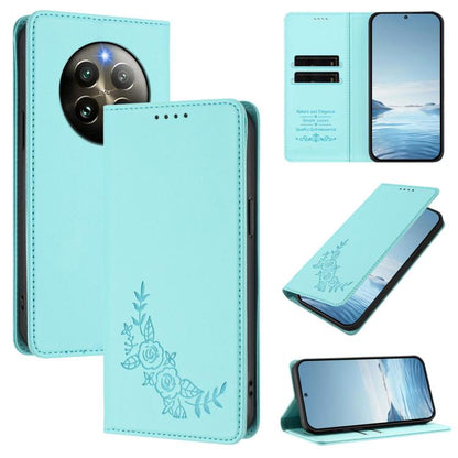Peony Embossed Magnetic RFID Vegan Leather Phone Case, For Realme 13 5G / 12 5G / 12x / 12x India, For Realme 13+, For Realme 13 4G / 12 4G / 12+ / Narzo 70 / P1, For Realme 13 Pro / 13 Pro+, For Realme GT 6 / GT 6T, For Realme C67 4G / 12 Lite        ...