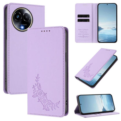 Peony Embossed Magnetic RFID Vegan Leather Phone Case, For Realme 13 5G / 12 5G / 12x / 12x India, For Realme 13+, For Realme 13 4G / 12 4G / 12+ / Narzo 70 / P1, For Realme 13 Pro / 13 Pro+, For Realme GT 6 / GT 6T, For Realme C67 4G / 12 Lite        ...