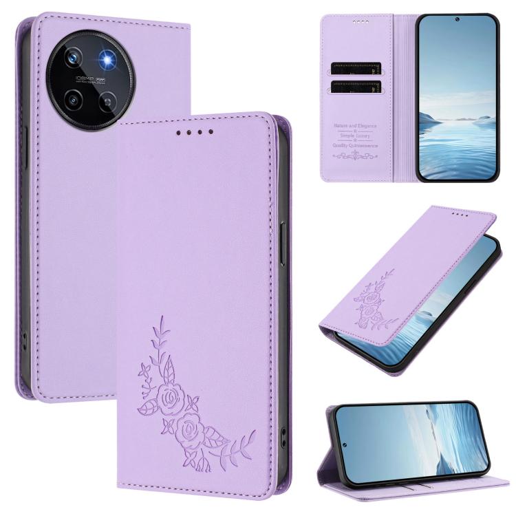 Peony Embossed Magnetic RFID Vegan Leather Phone Case, For Realme 11 4G, For Realme GT5 / GT5 240W, For Realme Narzo 60 Pro, For Realme C65 4G, For Realme C55 / Narzo N55, For Realme 10T / 10s, For Realme GT3 / GT Neo 5 240W