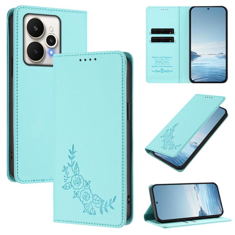 Peony Embossed Magnetic RFID Vegan Leather Phone Case, For Realme C71 India / Note 70 / Note 70T 4G, For Realme C85 Pro 4G, For Realme P4 Pro 5G, For Realme P4 5G, For Realme 15T 5G, For Realme C63 4G / C61 / C61 India / Note 60                        ...