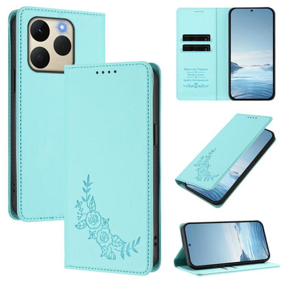 Peony Embossed Magnetic RFID Vegan Leather Phone Case, For Realme C71 India / Note 70 / Note 70T 4G, For Realme C85 Pro 4G, For Realme P4 Pro 5G, For Realme P4 5G, For Realme 15T 5G, For Realme C63 4G / C61 / C61 India / Note 60                        ...