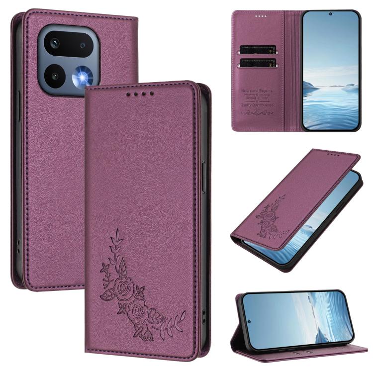 Peony Embossed Magnetic RFID Vegan Leather Phone Case, For Realme P4x 5G / OnePlus Nord CE6 Lite, For Realme 16T 5G, For Realme C100 / C85 5G / C83 5G / 15x India, For Realme P4 Power 5G, For Realme Note 80 4G, For Realme 16 5G, For Realme 16 Pro+ 5G  ...
