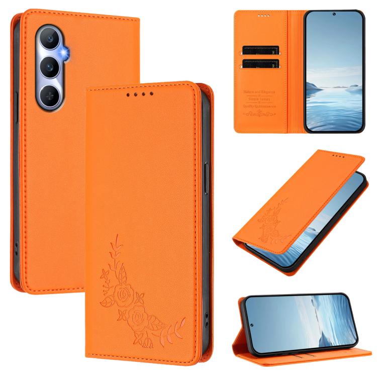Peony Embossed Magnetic RFID Vegan Leather Phone Case, For Realme 11 4G, For Realme GT5 / GT5 240W, For Realme Narzo 60 Pro, For Realme C65 4G, For Realme C55 / Narzo N55, For Realme 10T / 10s, For Realme GT3 / GT Neo 5 240W