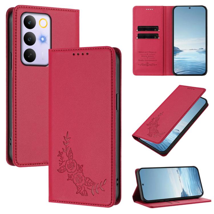 Peony Embossed Magnetic RFID Vegan Leather Phone Case, For Realme P4x 5G / OnePlus Nord CE6 Lite, For Realme 16T 5G, For Realme C100 / C85 5G / C83 5G / 15x India, For Realme P4 Power 5G, For Realme Note 80 4G, For Realme 16 5G, For Realme 16 Pro+ 5G  ...