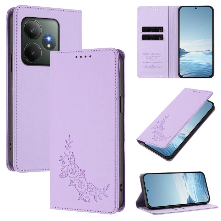 Peony Embossed Magnetic RFID Vegan Leather Phone Case, For Realme 13 5G / 12 5G / 12x / 12x India, For Realme 13+, For Realme 13 4G / 12 4G / 12+ / Narzo 70 / P1, For Realme 13 Pro / 13 Pro+, For Realme GT 6 / GT 6T, For Realme C67 4G / 12 Lite        ...