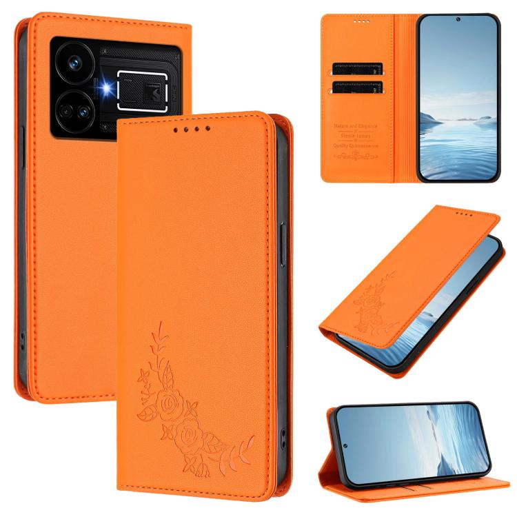 Peony Embossed Magnetic RFID Vegan Leather Phone Case, For Realme 11 4G, For Realme GT5 / GT5 240W, For Realme Narzo 60 Pro, For Realme C65 4G, For Realme C55 / Narzo N55, For Realme 10T / 10s, For Realme GT3 / GT Neo 5 240W