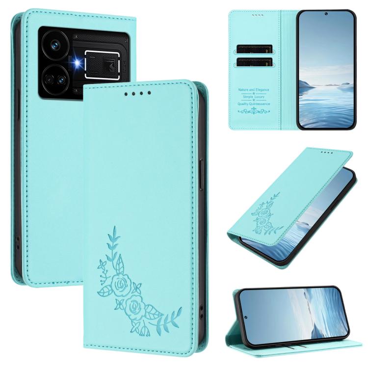 Peony Embossed Magnetic RFID Vegan Leather Phone Case, For Realme 11 4G, For Realme GT5 / GT5 240W, For Realme Narzo 60 Pro, For Realme C65 4G, For Realme C55 / Narzo N55, For Realme 10T / 10s, For Realme GT3 / GT Neo 5 240W