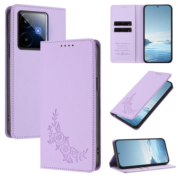 Peony Embossed Magnetic RFID Vegan Leather Phone Case, For Realme C71 India / Note 70 / Note 70T 4G, For Realme C85 Pro 4G, For Realme P4 Pro 5G, For Realme P4 5G, For Realme 15T 5G, For Realme C63 4G / C61 / C61 India / Note 60                        ...