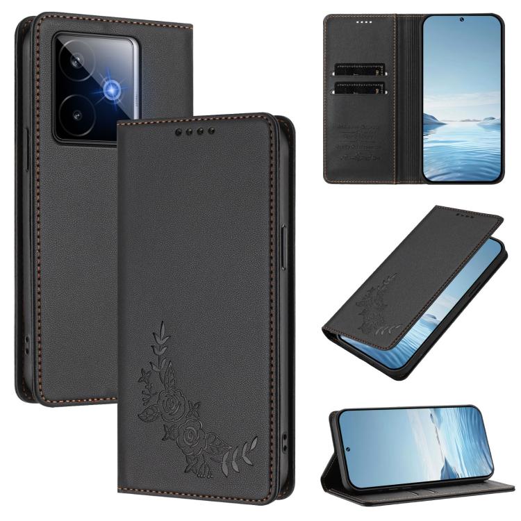 Peony Embossed Magnetic RFID Vegan Leather Phone Case, For Realme C71 India / Note 70 / Note 70T 4G, For Realme C85 Pro 4G, For Realme P4 Pro 5G, For Realme P4 5G, For Realme 15T 5G, For Realme C63 4G / C61 / C61 India / Note 60                        ...