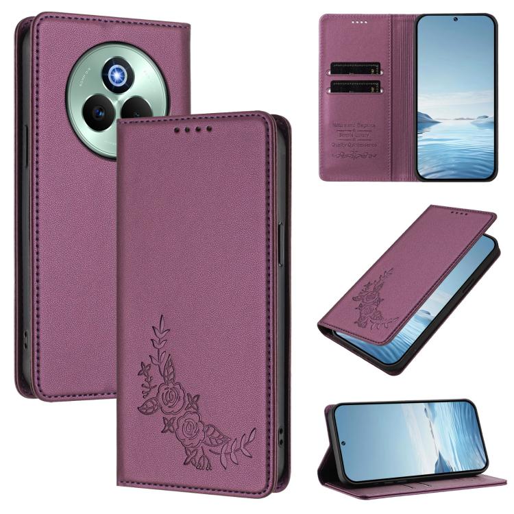Peony Embossed Magnetic RFID Vegan Leather Phone Case, For Realme C75 5G / V70 / 14x Global, For Realme 14 Pro 5G India / Narzo 80 Pro, For Realme C75 4G / Narzo 80x / 14x India, For Realme 14 / 14T 5G / P3 5G, For Realme P3 Ultra 5G, For Realme P3 Pro...