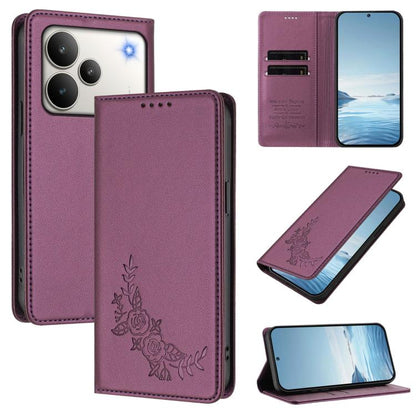 Peony Embossed Magnetic RFID Vegan Leather Phone Case, For Realme C71 India / Note 70 / Note 70T 4G, For Realme C85 Pro 4G, For Realme P4 Pro 5G, For Realme P4 5G, For Realme 15T 5G, For Realme C63 4G / C61 / C61 India / Note 60                        ...