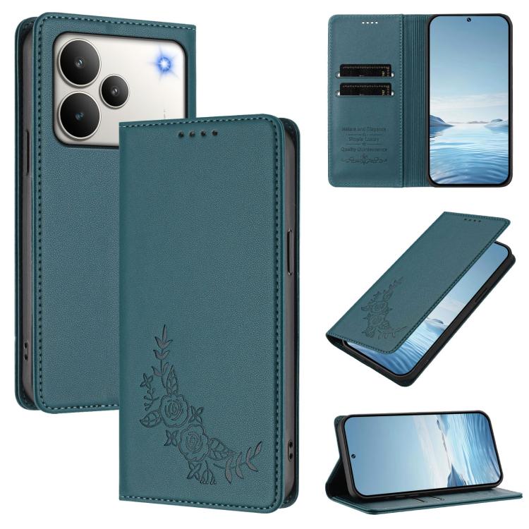 Peony Embossed Magnetic RFID Vegan Leather Phone Case, For Realme C71 India / Note 70 / Note 70T 4G, For Realme C85 Pro 4G, For Realme P4 Pro 5G, For Realme P4 5G, For Realme 15T 5G, For Realme C63 4G / C61 / C61 India / Note 60                        ...