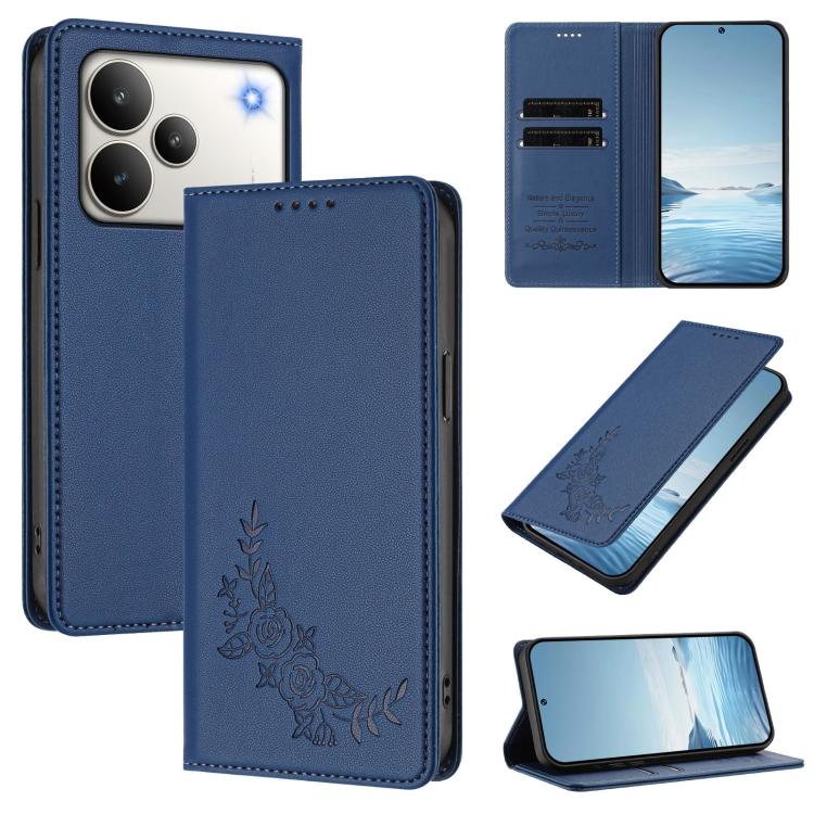 Peony Embossed Magnetic RFID Vegan Leather Phone Case, For Realme C71 India / Note 70 / Note 70T 4G, For Realme C85 Pro 4G, For Realme P4 Pro 5G, For Realme P4 5G, For Realme 15T 5G, For Realme C63 4G / C61 / C61 India / Note 60                        ...