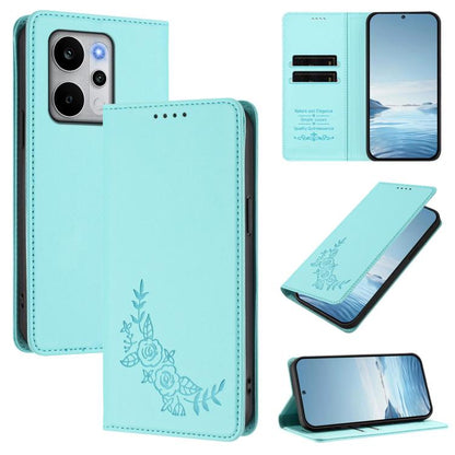 Peony Embossed Magnetic RFID Vegan Leather Phone Case, For Realme P4x 5G / OnePlus Nord CE6 Lite, For Realme 16T 5G, For Realme C100 / C85 5G / C83 5G / 15x India, For Realme P4 Power 5G, For Realme Note 80 4G, For Realme 16 5G, For Realme 16 Pro+ 5G  ...