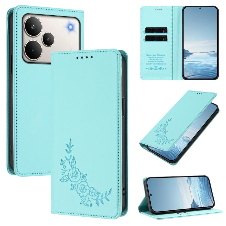 Peony Embossed Magnetic RFID Vegan Leather Phone Case, For Realme C71 India / Note 70 / Note 70T 4G, For Realme C85 Pro 4G, For Realme P4 Pro 5G, For Realme P4 5G, For Realme 15T 5G, For Realme C63 4G / C61 / C61 India / Note 60                        ...