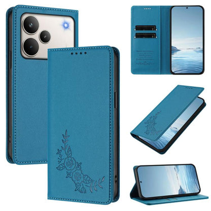 Peony Embossed Magnetic RFID Vegan Leather Phone Case, For Realme C71 India / Note 70 / Note 70T 4G, For Realme C85 Pro 4G, For Realme P4 Pro 5G, For Realme P4 5G, For Realme 15T 5G, For Realme C63 4G / C61 / C61 India / Note 60                        ...