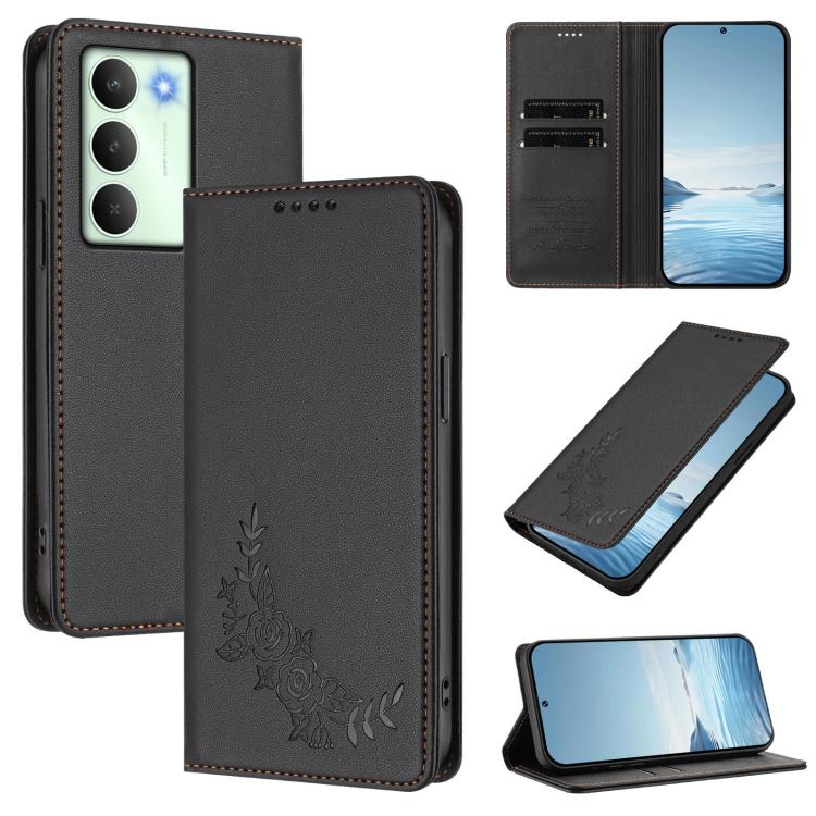 Peony Embossed Magnetic RFID Vegan Leather Phone Case, For Realme C75 5G / V70 / 14x Global, For Realme 14 Pro 5G India / Narzo 80 Pro, For Realme C75 4G / Narzo 80x / 14x India, For Realme 14 / 14T 5G / P3 5G, For Realme P3 Ultra 5G, For Realme P3 Pro...