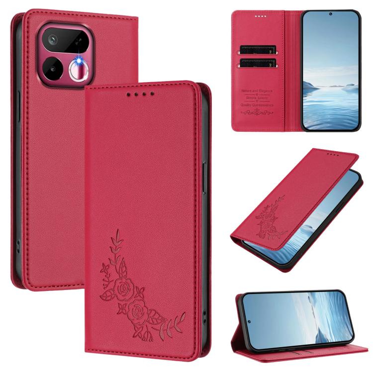 Peony Embossed Magnetic RFID Vegan Leather Phone Case, For Realme P4x 5G / OnePlus Nord CE6 Lite, For Realme 16T 5G, For Realme C100 / C85 5G / C83 5G / 15x India, For Realme P4 Power 5G, For Realme Note 80 4G, For Realme 16 5G, For Realme 16 Pro+ 5G  ...