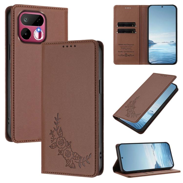 Peony Embossed Magnetic RFID Vegan Leather Phone Case, For Realme P4x 5G / OnePlus Nord CE6 Lite, For Realme 16T 5G, For Realme C100 / C85 5G / C83 5G / 15x India, For Realme P4 Power 5G, For Realme Note 80 4G, For Realme 16 5G, For Realme 16 Pro+ 5G  ...