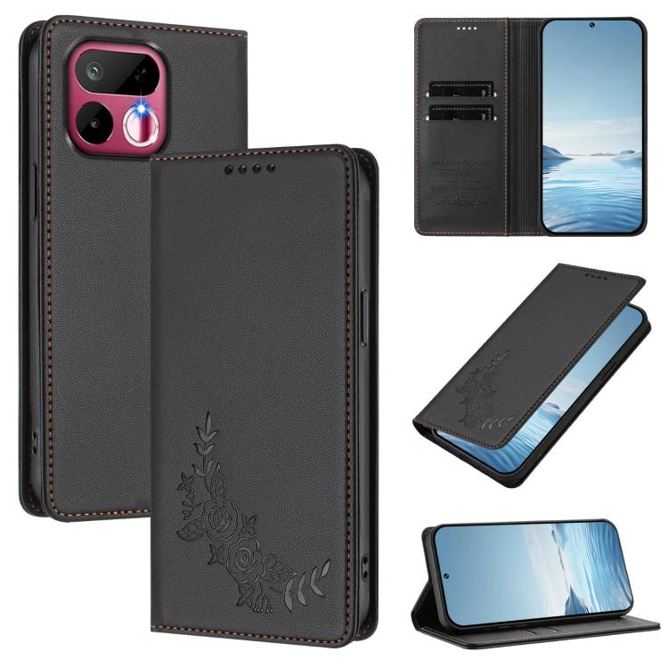 Peony Embossed Magnetic RFID Vegan Leather Phone Case, For Realme P4x 5G / OnePlus Nord CE6 Lite, For Realme 16T 5G, For Realme C100 / C85 5G / C83 5G / 15x India, For Realme P4 Power 5G, For Realme Note 80 4G, For Realme 16 5G, For Realme 16 Pro+ 5G  ...