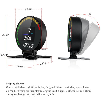 P15 OBD2 Car HUD Head-up Display Water Temperature / Vehicle Speed / Voltage, P15