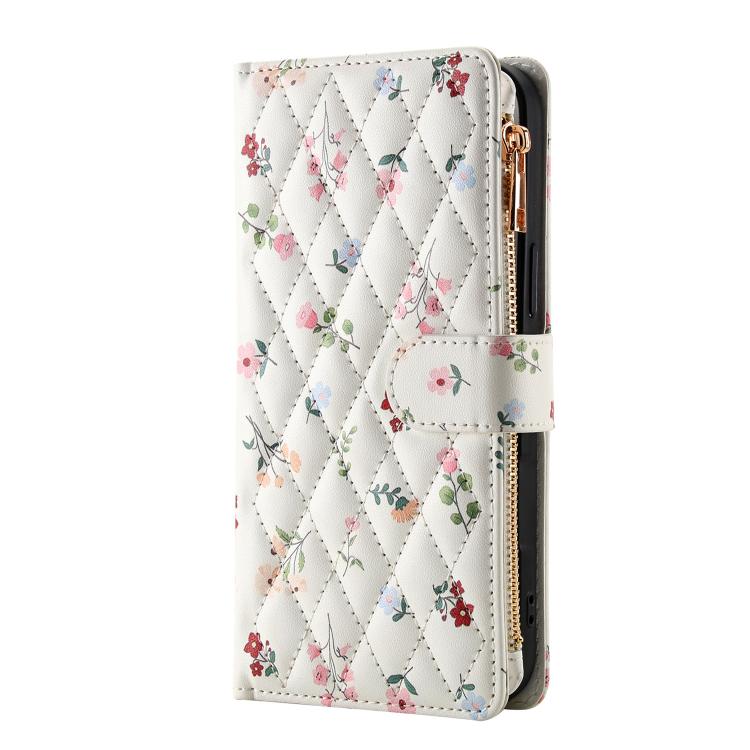 Flower Pattern Zipper Wallet Vegan Leather Phone Case with Lanyard, For Samsung Galaxy A57 5G, For Samsung Galaxy A37 5G / A36 5G / A56 5G, For Samsung Galaxy A17 / A26 5G, For Samsung Galaxy A06 / A07, For Samsung Galaxy A16 4G / 5G                   ...