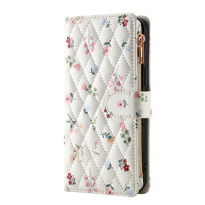 Flower Pattern Zipper Wallet Vegan Leather Phone Case with Lanyard, For Samsung Galaxy A57 5G, For Samsung Galaxy A37 5G / A36 5G / A56 5G, For Samsung Galaxy A17 / A26 5G, For Samsung Galaxy A06 / A07, For Samsung Galaxy A16 4G / 5G                   ...