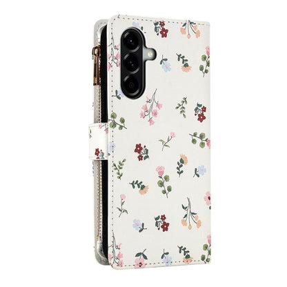 Flower Pattern Zipper Wallet Vegan Leather Phone Case with Lanyard, For Samsung Galaxy A57 5G, For Samsung Galaxy A37 5G / A36 5G / A56 5G, For Samsung Galaxy A17 / A26 5G, For Samsung Galaxy A06 / A07, For Samsung Galaxy A16 4G / 5G                   ...