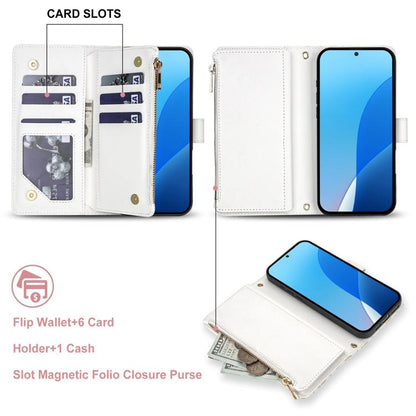 Flower Pattern Zipper Wallet Vegan Leather Phone Case with Lanyard, For Samsung Galaxy A57 5G, For Samsung Galaxy A37 5G / A36 5G / A56 5G, For Samsung Galaxy A17 / A26 5G, For Samsung Galaxy A06 / A07, For Samsung Galaxy A16 4G / 5G                   ...
